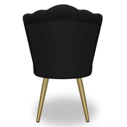 Cadeira para Studio Maquiagem Clinica Estética com Pés Dourado Veludo Preto Bz Home Decor - 6