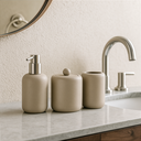 Ver imagem 2 de Kit Lavabo Cinza Cimento Fosco Minimalista – 3 Peças