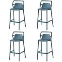 Ver imagem 1 de Kit 4 Banquetas Altas Empilhável Enjoy Rivatti 105 Cm (altura) em Pp Cor Azul Aura com Proteção