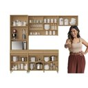 Ver imagem 7 de Kit Cozinha Modulada 4 Peças Simone Mendes 2 Aéreos + 1 Balcão + 1 Paneleiro C4p161 Carvalho