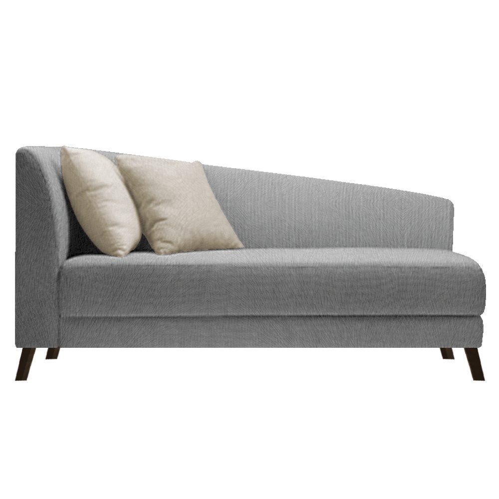 Recamier Heitor 160cm com Almofada Lado Direito Suede - ADJ Decor - Cinza/Bege