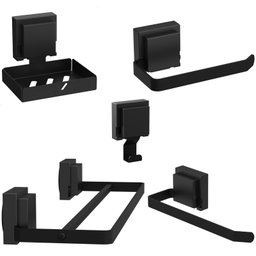 Kit Acessórios de Banheiro Ventosa Preto 5 Peças Duplo F.max - 2