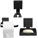 Ver imagem 3 de Kit Acessórios de Banheiro Ventosa Preto 5 Peças Duplo F.max