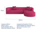 Ver imagem 3 de Sofá Modular Celinne Luxuoso Sala de Estar Decoração Luxo 265cm Suede