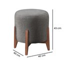Ver imagem 3 de Puff Estofado Decorativo para Sala Redondo Paris Linho Cor:cinza