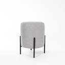 Ver imagem 1 de Puff Siena Decorativo Tecido Linho Banqueta Redondo Pés de Metal