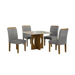 Conjunto Sala de Jantar Mesa 90cm com 4 Cadeiras Lorena Leifer Móveis - 2 Conjunto Sala de Jantar Mesa 90cm com 4 Cadeiras Lorena Leifer Móveis - 2