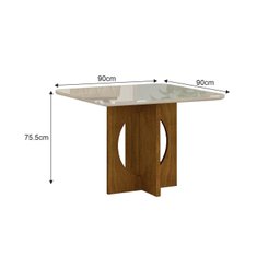 Conjunto Sala de Jantar Mesa 90cm com 4 Cadeiras Lorena Leifer Móveis - 3 Conjunto Sala de Jantar Mesa 90cm com 4 Cadeiras Lorena Leifer Móveis - 3