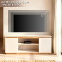 Ver imagem 7 de Rack para TV até 45 Polegadas MDF 107cm Cava Sala Branco E Amadeirado