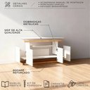Ver imagem 6 de Rack para TV até 45 Polegadas MDF 107cm Cava Sala Branco E Amadeirado