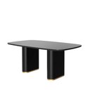 Ver imagem 2 de Mesa de Jantar Lintz com Vidro 184 cm - Preto Fosco c/ Dourado