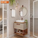 Ver imagem 5 de Gabinete para Banheiro 60 Cm 100% Mdf Nicho 1 Porta Basculante Duna Mgm Móveis Cappuccino/freijo