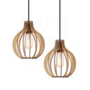 Ver imagem 4 de Luminaria Pendente Duplo Bali E27 Madeira Mdf Cr Desmontada:rústico