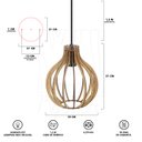 Ver mais imagens de Luminaria Pendente Duplo Bali E27 Madeira Mdf Cr Desmontada:rústico