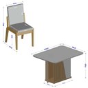 Ver imagem 4 de Kit Mesa de Jantar Harmonia com 4 Cadeiras Sinfonia em Linho Naturale/off White/cinza