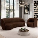 Ver imagem 2 de Kit Sofá 4 Lugares Eron 240cm com Poltrona Giratória Angelina M03 Couríssimo Marrom - Lyam Decor