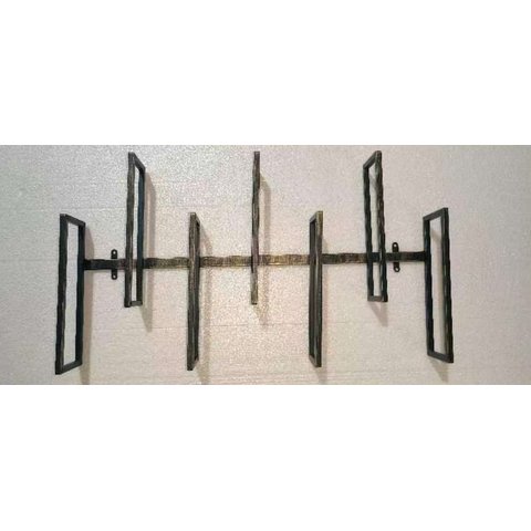 Painel Decorativo de Metal Preto e Bronze 68cm Paris Luz