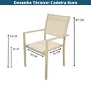Ver imagem 4 de Cadeira Empilhável Área Externa Kura Or Design em Alumínio Fendi com Tela Fendi