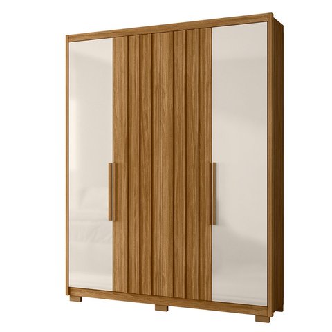Guarda Roupa Roupeiro California 4 Portas Freijo com Off White - Moval
