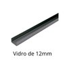 Perfil U Inox - Vidro de 12mm - Polido - 30cm - 1