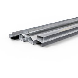 Perfil U Inox - Vidro de 12mm - Polido - 30cm - 4