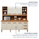 Ver imagem 2 de Kit de Cozinha Atenas 7 Portas 3 Gavetas - Kaiki Móveis Nature/Off White