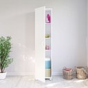 Ver imagem 1 de Armário Multiuso 1 Porta 3 Prateleiras com Espaço para Tábua de Passar Branco Politorno Móveis