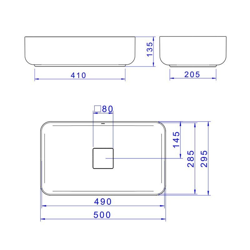 Cuba de Apoio Deca Slim 50x29 L.13050.49 Retangular Sálvia - 5