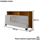 Ver imagem 3 de Rack Bancada Tv 48 Pol Pipa 108 Cm Off White Naturalle Bechara