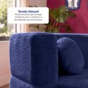 Ver imagem 4 de Sofá Cama Bolge 1,88m Xpand Tech Tecido Velourê Azul Cama Inbox