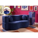 Ver imagem 1 de Sofá Cama Bolge 1,88m Xpand Tech Tecido Velourê Azul Cama Inbox