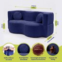 Ver imagem 2 de Sofá Cama Bolge 1,88m Xpand Tech Tecido Velourê Azul Cama Inbox
