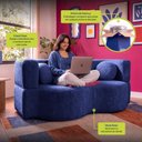 Ver imagem 5 de Sofá Cama Bolge 1,88m Xpand Tech Tecido Velourê Azul Cama Inbox