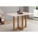 Ver imagem 1 de Mesa para Cozinha Natalí Sc74 C/tampo Madeirado Vidro Reto 120x80cm Nature/off White - Henn