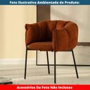 Ver mais imagens de Kit 2 Cadeiras Joy Rivatti 63 Cm (largura) Estofado em Tecido Terracota e Base em Aço Preto