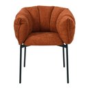 Ver imagem 2 de Kit 2 Cadeiras Joy Rivatti 63 Cm (largura) Estofado em Tecido Terracota e Base em Aço Preto