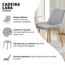 Ver imagem 2 de Kit 12 Cadeiras de Jantar Lara Estrutura em Aco Carbono Bronze Estofado em Linho Cinza