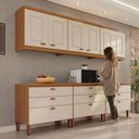 Ver mais imagens de Cozinha Luna Modulada Composta por 06 Módulos 100% MDF com Armário Aéreo e Balcões