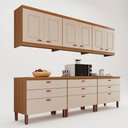 Ver imagem 2 de Cozinha Luna Modulada Composta por 06 Módulos 100% MDF com Armário Aéreo e Balcões