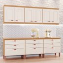 Ver imagem 1 de Cozinha Luna Modulada Composta por 06 Módulos 100% Mdf com Armário Aéreo e Balcões