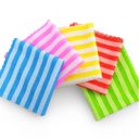 Ver imagem 1 de Kit 5 Panos de Microfibra 30x30cm Alta Absorção Limpeza Toalha Listrada