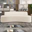 Ver imagem 1 de Sofá Decorativo 3 Lugares 210cm Bélgica Curvo Linho Bege G15 - Gran Belo