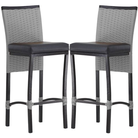 2 Banqueta Cannes em Alumínio Corda Náutica para Edícula, Balcão, Mesa de Jantar Trama Original