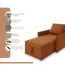 Ver imagem 4 de Sofá 3 em 1 Chaise, Cama e Baú Neve Terracota Estofama