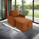 Ver imagem 2 de Sofá 3 em 1 Chaise, Cama e Baú Neve Terracota Estofama