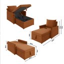 Ver imagem 3 de Sofá 3 em 1 Chaise, Cama e Baú Neve Terracota Estofama