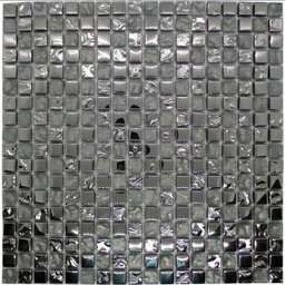 Pastilha de Vidro para Cozinhas Banheiro 30x30cm Cinza/metal - 1