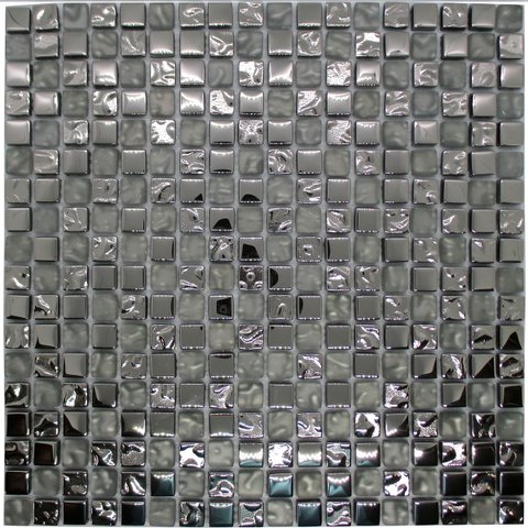 Pastilha de Vidro para Cozinhas Banheiro 30x30cm Cinza/metal