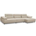 Ver imagem 7 de Sofá 5 Lugares com Chaise para Sala Living 351cm Modular Pés Industrial Oslo L06 Couro Bege Areia - 