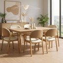 Ver imagem 1 de Kit 6 Cadeiras de Jantar Allegra Madeira Maciça Linho Areia